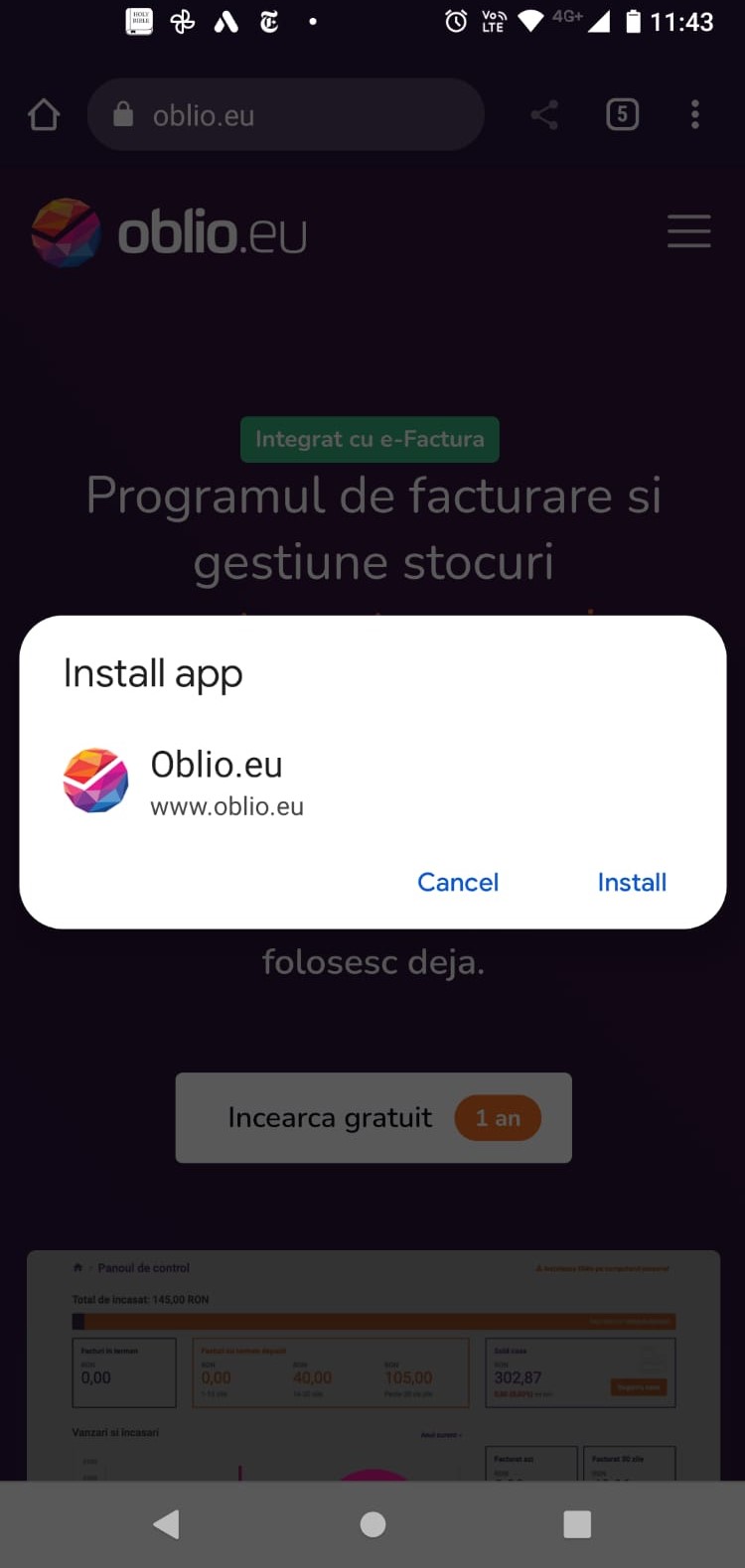 Oblio Facturare Install app 3
