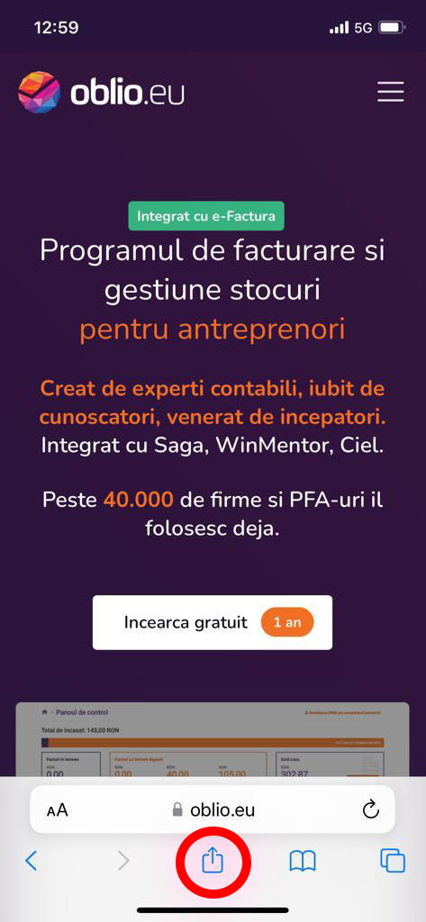 Oblio Facturare Install app 1