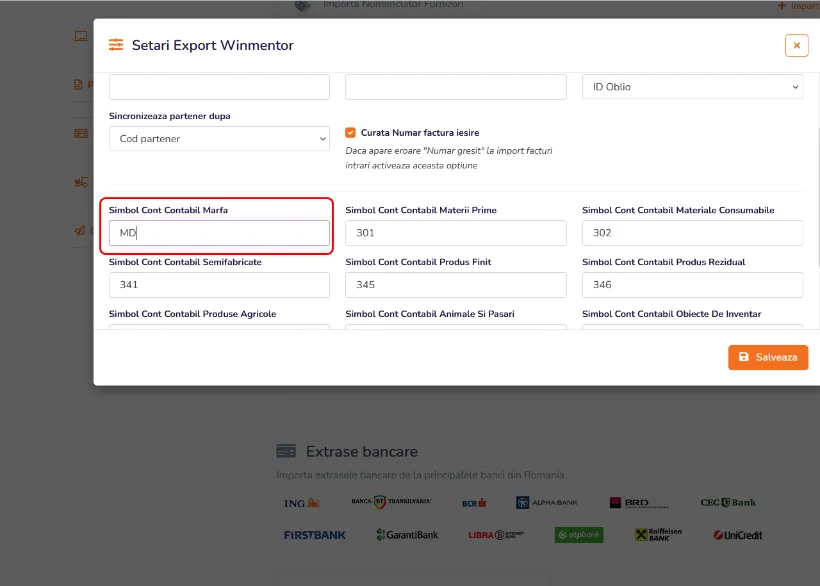 Setari Export Winmentor